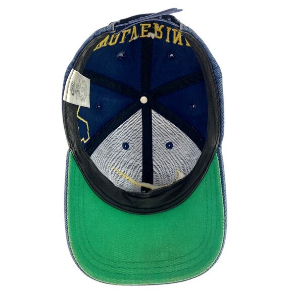 Vtg 90s Nike Michigan Wolverines Blue Yellow Swoosh Logo Spellout Snapback Hat - Picture 9 of 10